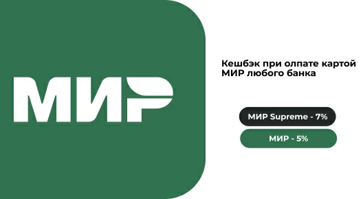 Картинка для анонса «Кешбэк по карте "МИР"»